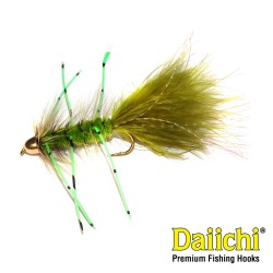 Woolly Bugger Olive Rubber Legs UV CH | Streamer| Pesca Mosca
